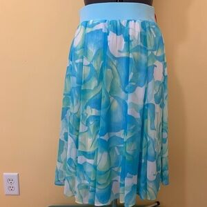 Ruby Rd. Aqua and White A-Line Skirt size 3X NWT